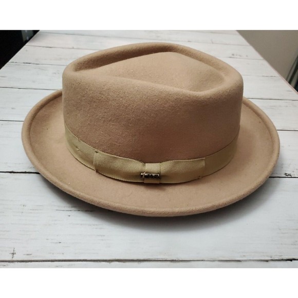 SCALA Classico 100% Wool Tan Fedora Hat Village Dorfman Pacific Men's Small - Picture 4 of 12